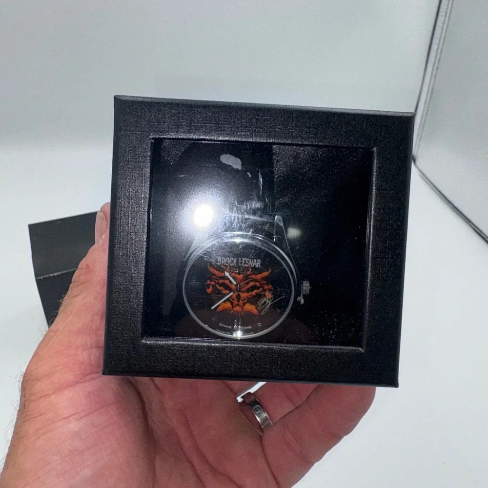WWE Brock Lesnar Watch Game Time Pioneer Black Series Silver Tone New Box 1033